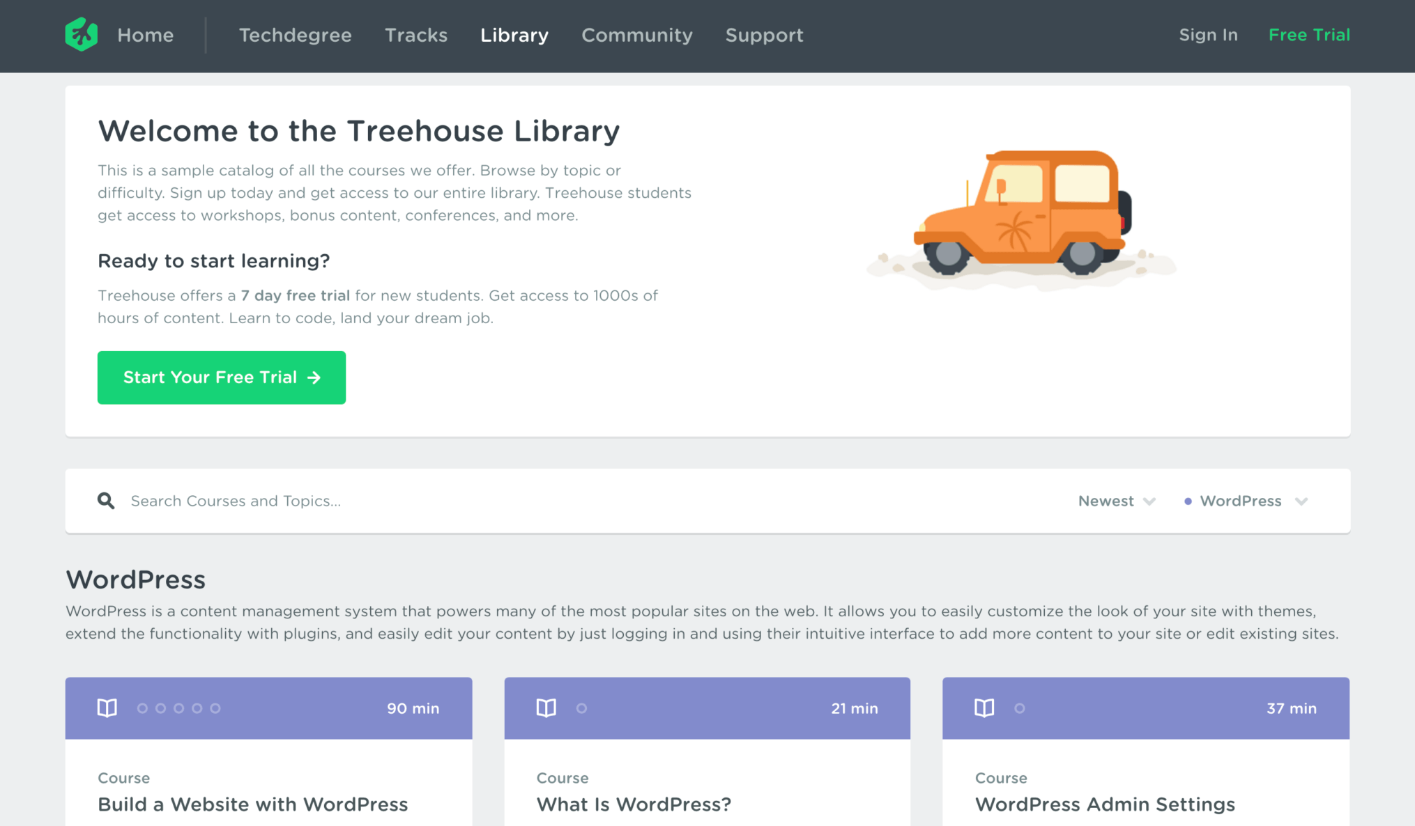 Treehouse WordPress Courses